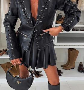 Eyelet Detail Statement Blazer