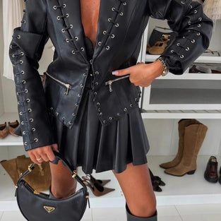 Eyelet Detail Statement Blazer