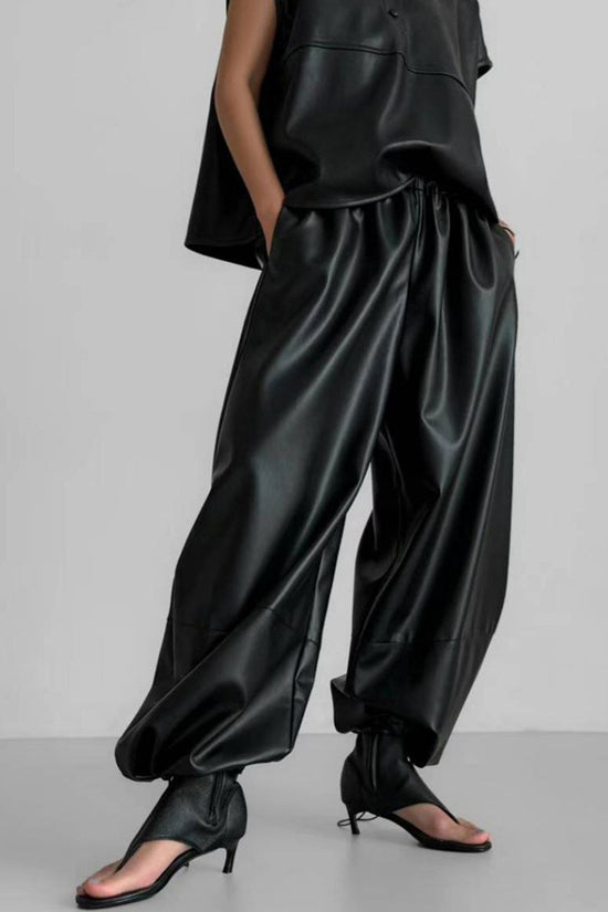 Relaxed Fit Drawstring Casual Pants