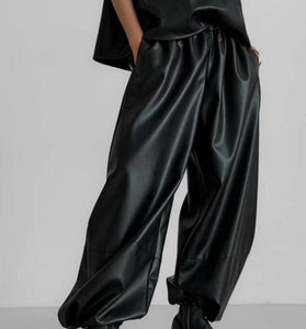 Relaxed Fit Drawstring Casual Pants