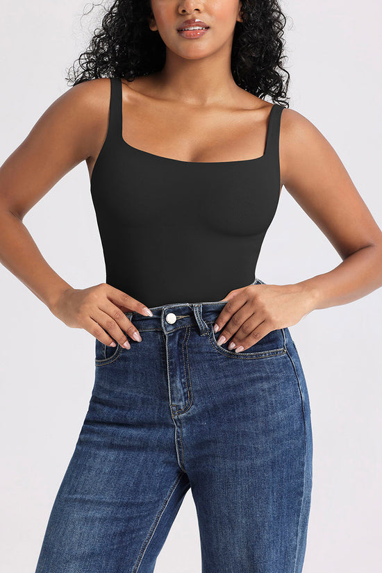 Square Neck Sleeveless Bodysuit