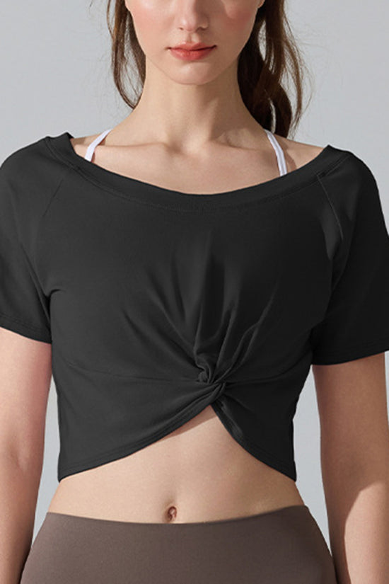 Twist Front Active Crop Top