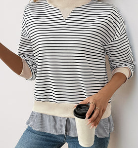 Striped Layered Sweatshirt