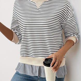 Striped Layered Sweatshirt