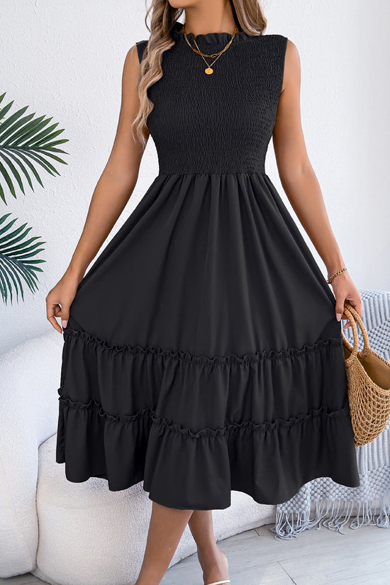 Sleeveless Smocked Casual Dress