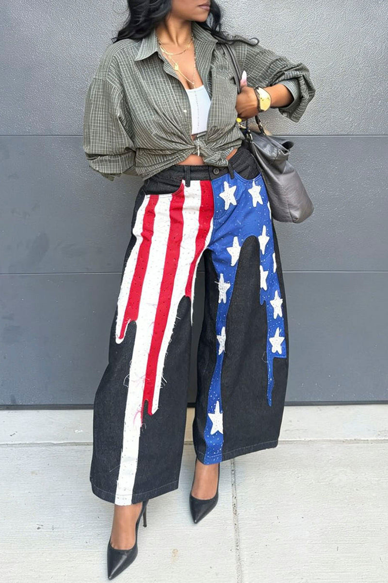 Patriotic Barrel Jeans Statement