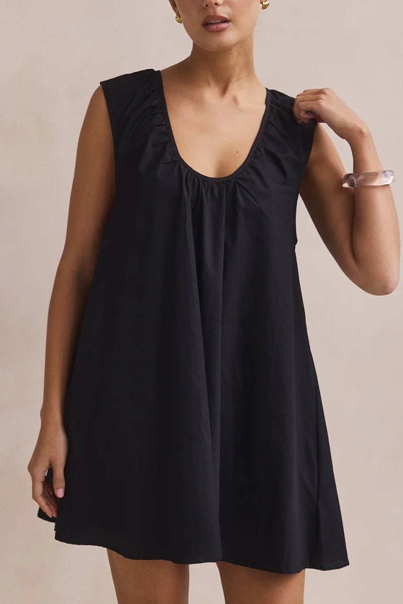 Polka Dot Sleeveless A-Line Dress