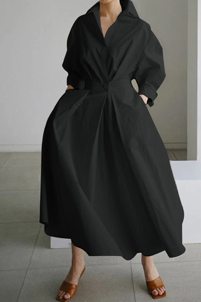 Elegant Long Sleeve Maxi Casual Dress