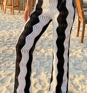 Wavy Patterned Beach Pants