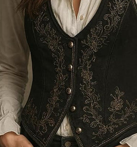 Print Button-Up Vest