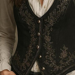 Print Button-Up Vest
