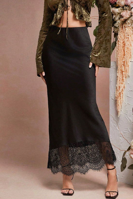 Elegant Lace-Trim Skirt