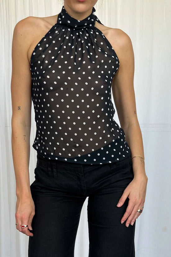 Polka Dot Halter Neck Camisole
