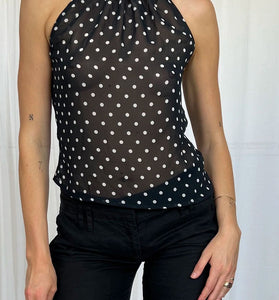 Polka Dot Halter Neck Camisole