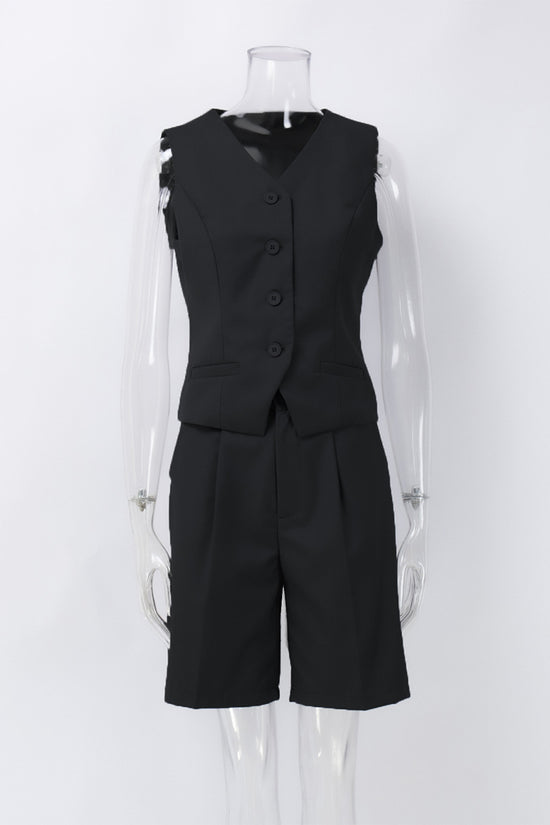 Sleeveless Vest and Short Suit Set