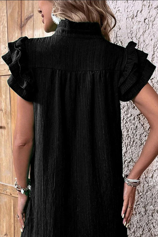 Ruffle Sleeve Casual Dress