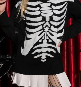 Skeleton Print Long Sleeve Sweater