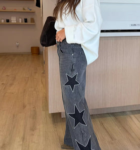 Star-Embellished Straight Jeans