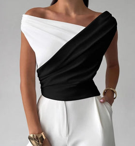 Off-Shoulder Draped T-Shirt Top