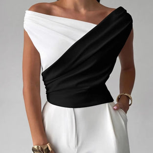 Off-Shoulder Draped T-Shirt Top