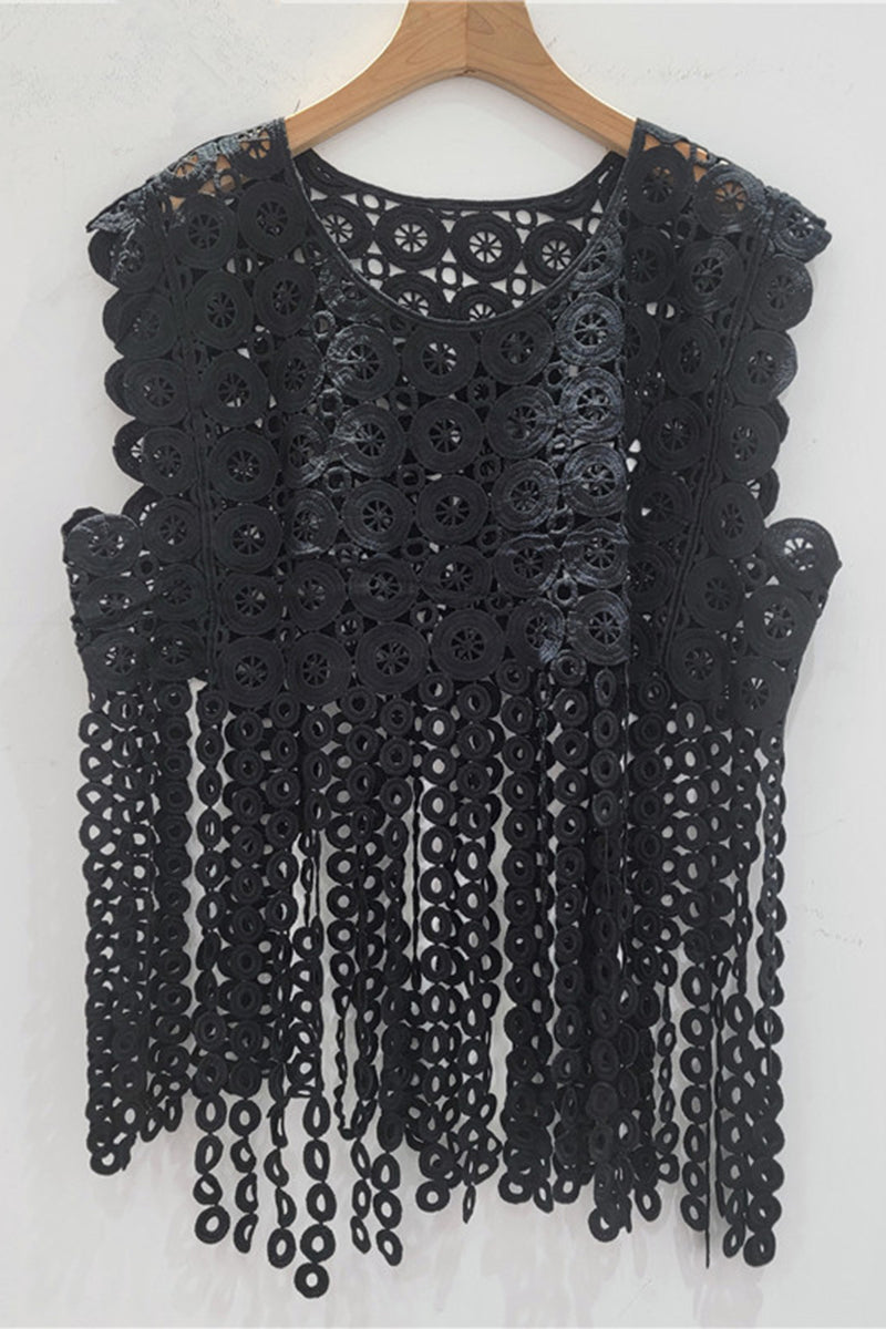 Intricate Sleeveless Crochet Top