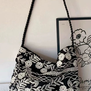 Elegant Lace Handbag with Braided Handle