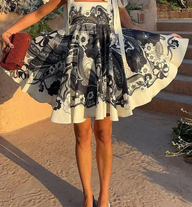 Paisley Bow-Tie Casual Dress