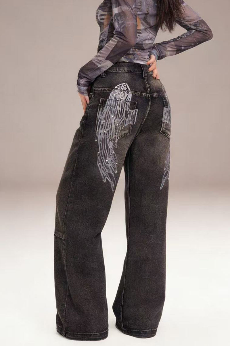 Washed Wide Leg Jeans