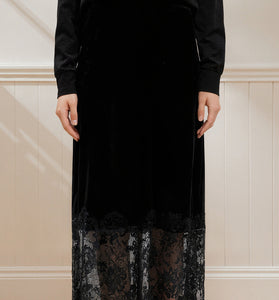 Elegant Lace Trim Midi Skirt