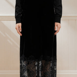 Elegant Lace Trim Midi Skirt