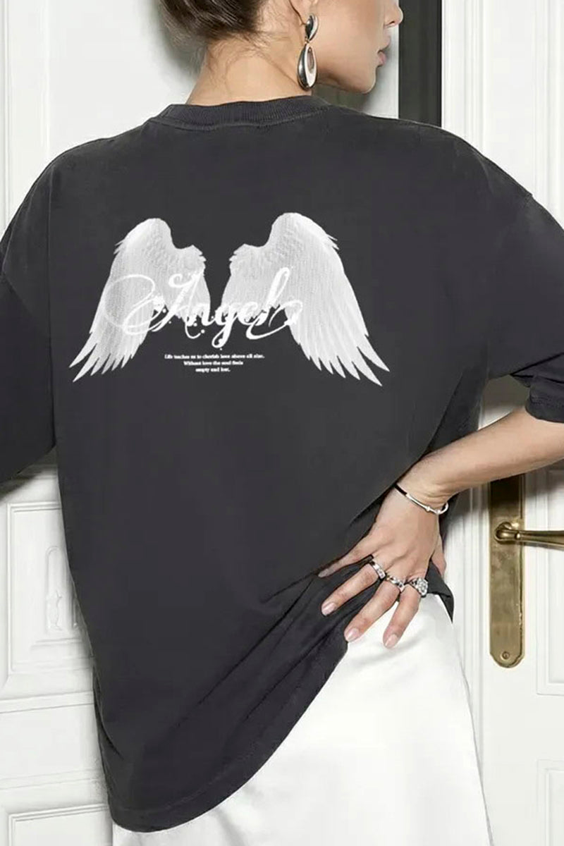Wing Print Oversized T-Shirt