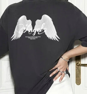 Wing Print Oversized T-Shirt