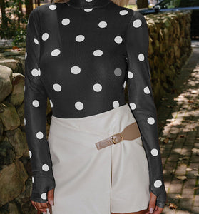 Polka Dot Long Sleeve Bodysuit