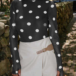 Polka Dot Long Sleeve Bodysuit