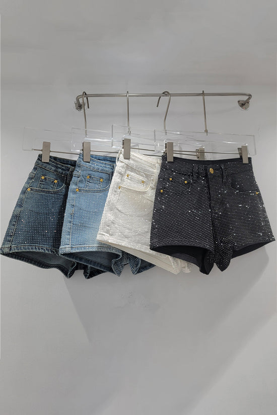 Studded Denim Shorts