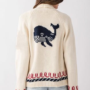 Whale Button-Front Cardigan