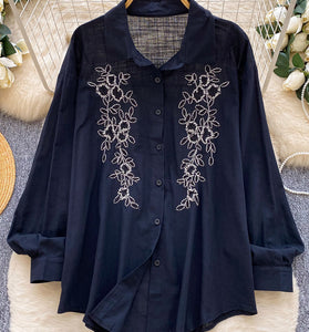 Floral Pattern Button-Up Shirt
