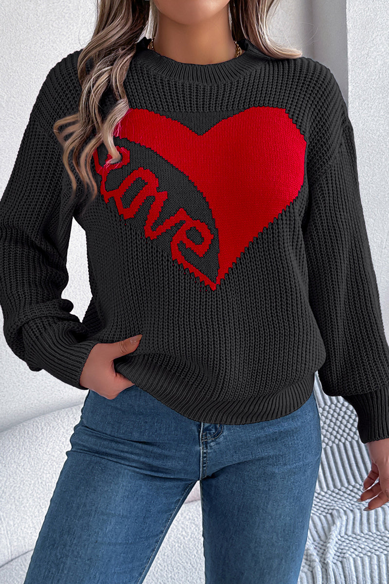 Heart Patterned Love Sweater