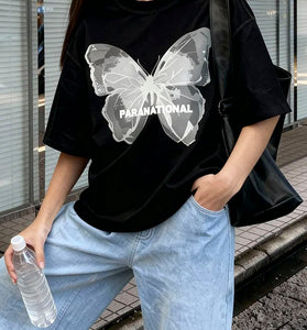 Butterfly Graphic Oversized T-Shirt