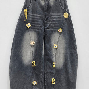 Embellished Barrel Jeans
