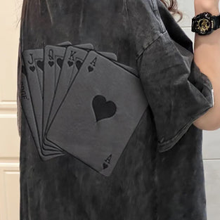 Playing Cards Graphic Oversized T-Shirt