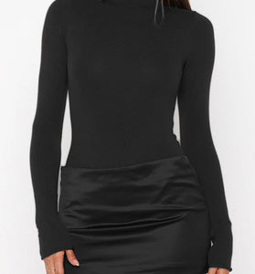 Long Sleeve Mock Neck Bodycon Dress