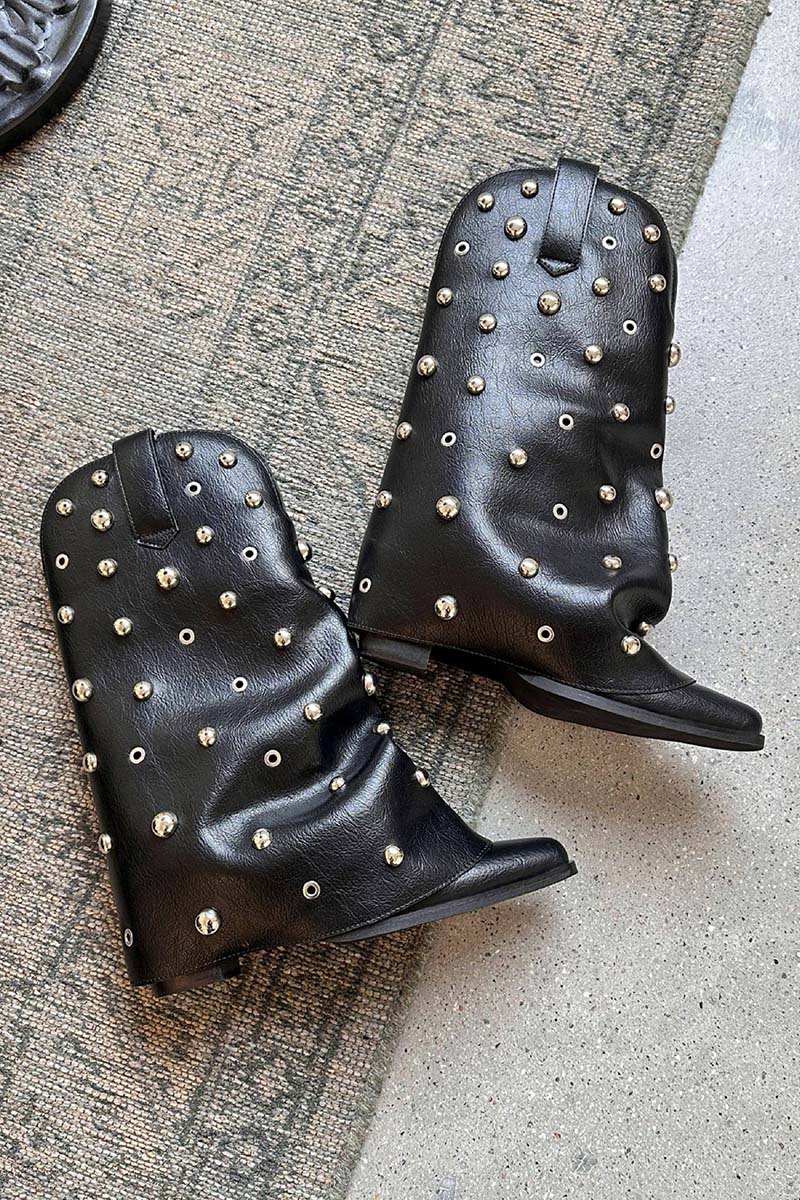 Studded Tall Western Boots