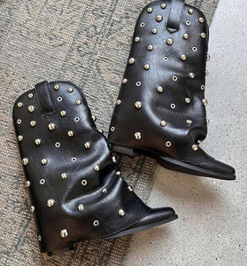 Studded Tall Western Boots
