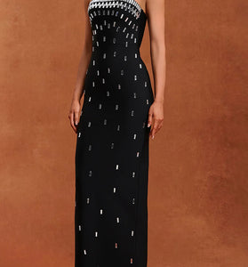 Strapless Sequin Embellished Maxi Dress