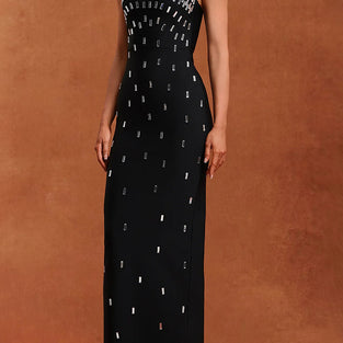 Strapless Sequin Embellished Maxi Dress