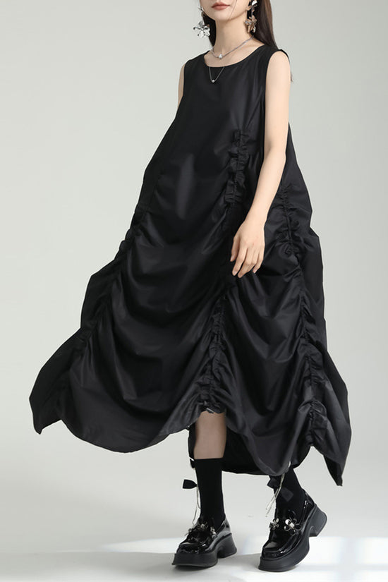 Sleeveless Draped Casual Maxi Dress