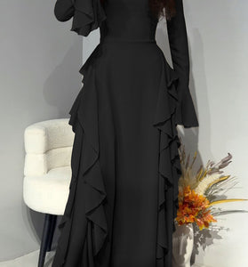 Elegant Flared Sleeve Maxi Dress