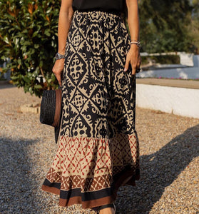 Geo Pattern Midi Skirt
