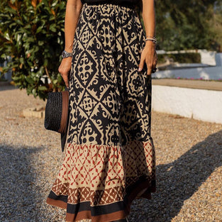 Geo Pattern Midi Skirt